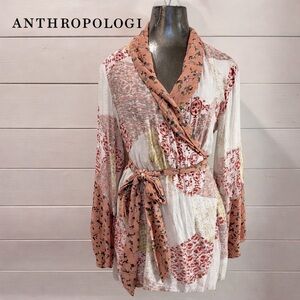 FLOREAT (Anthropologie) – Patchwork Wrap Tunic with Sash – Size M